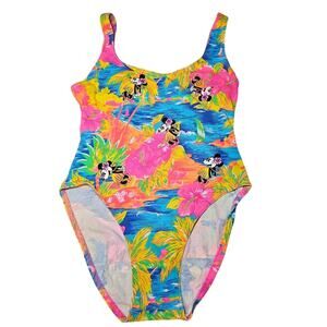 Disney Catalog Vintage Tropical Minnie Mouse One-Piece Swimsuit Size 6